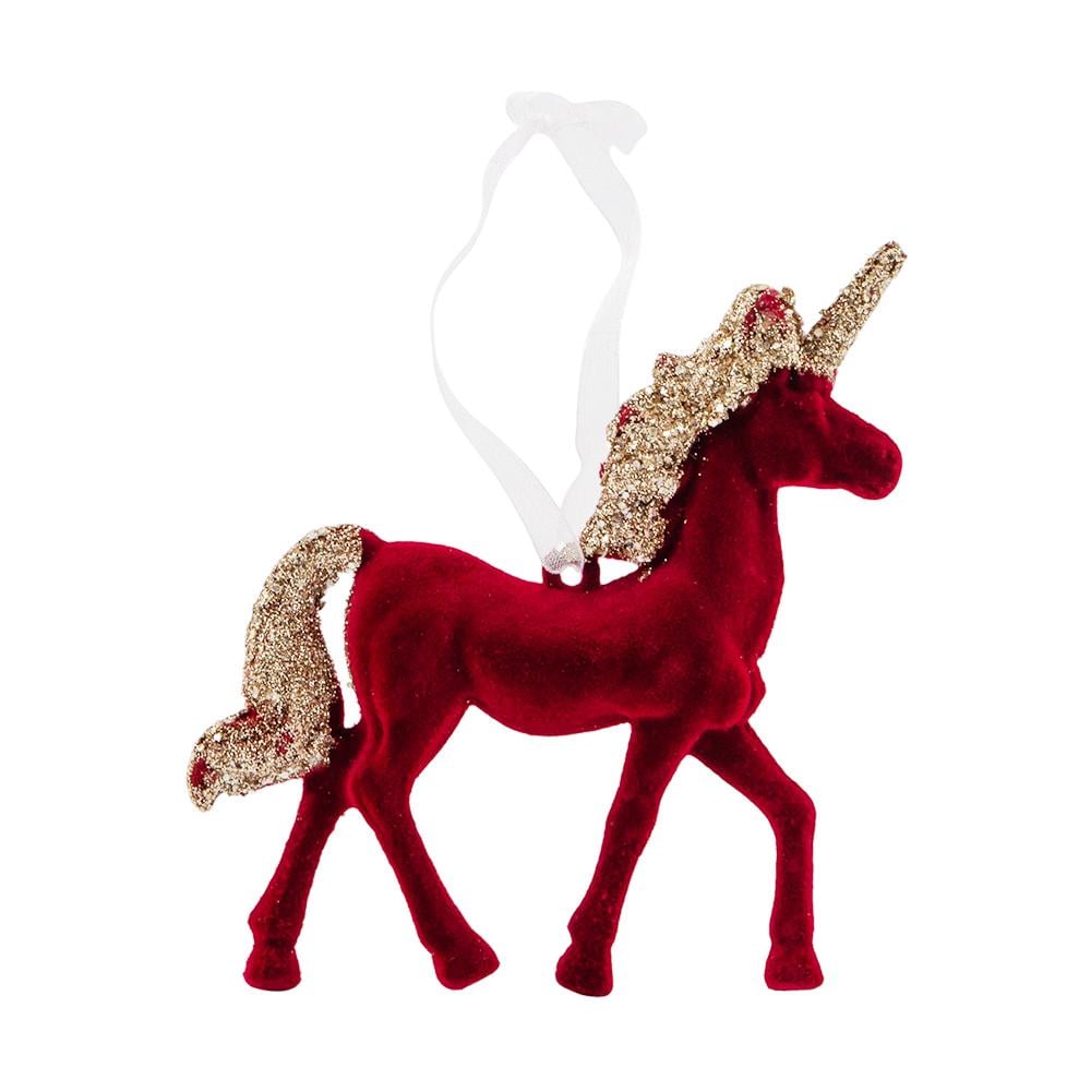 Игрушка на елку Elisey Бархатный пегас 11,5 см Бордовый (NH-106-K-138)