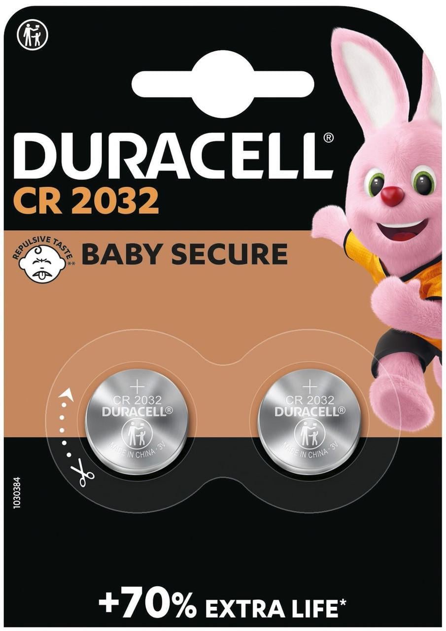 Спеціальна літієва батарейка типу «таблетка» Duracell 2032 3V DL2032/CR2032 2 шт. (6409620) Спеціальна літієва батарейка типу «таблетка» Duracell 2032 3V DL2032/CR2032 2 шт. (6409620)