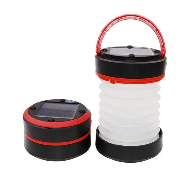 Складывающийся фонарь SUNROZ Solar Camping Lantern для путешествий на солнечной батарее Черно-красный (SUN4345) - фото 2 Складывающийся фонарь SUNROZ Solar Camping Lantern для путешествий на солнечной батарее Черно-красный (SUN4345) - фото 2