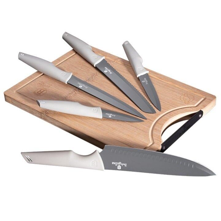 Набір ножів Berlinger Haus Aspen Collection кухарський/для хліба/овочів/нарізки/універсальний нержавіюча сталь з роздільною дошкою - фото 1 Набір ножів Berlinger Haus Aspen Collection кухарський/для хліба/овочів/нарізки/універсальний нержавіюча сталь з роздільною дошкою - фото 1
