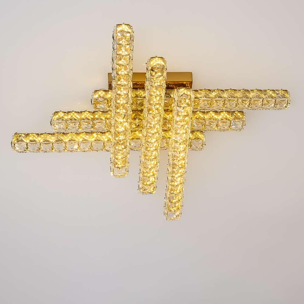 Люстра стельова світлодіодна Lighthouse SY-20248/6A1 TIGD 108W 635х635х120 мм Золотий