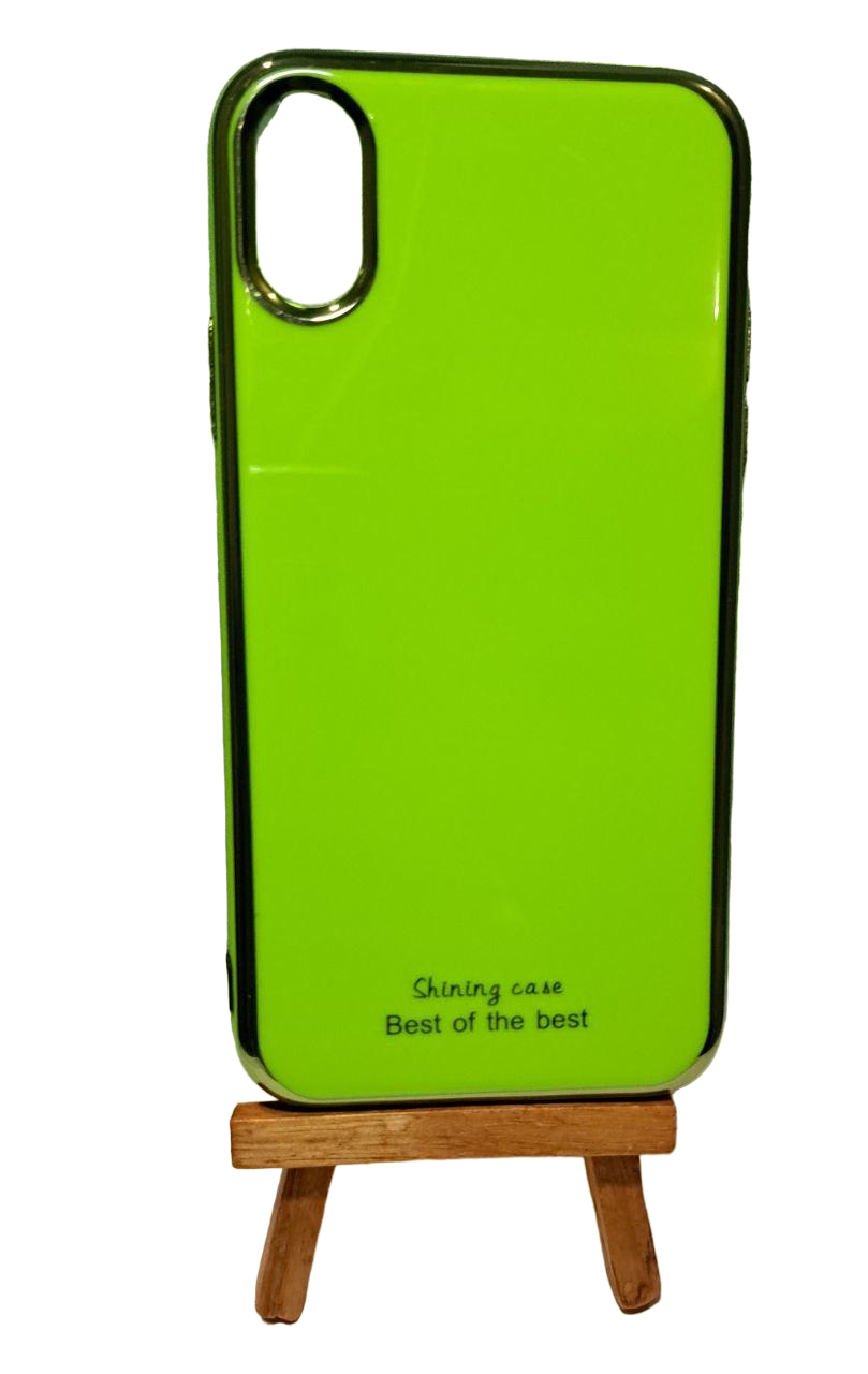 Чехол-накладка Silicone glass саѕе для Apple iPhone X iPhone XS Light Green GOLD светло-зеленый