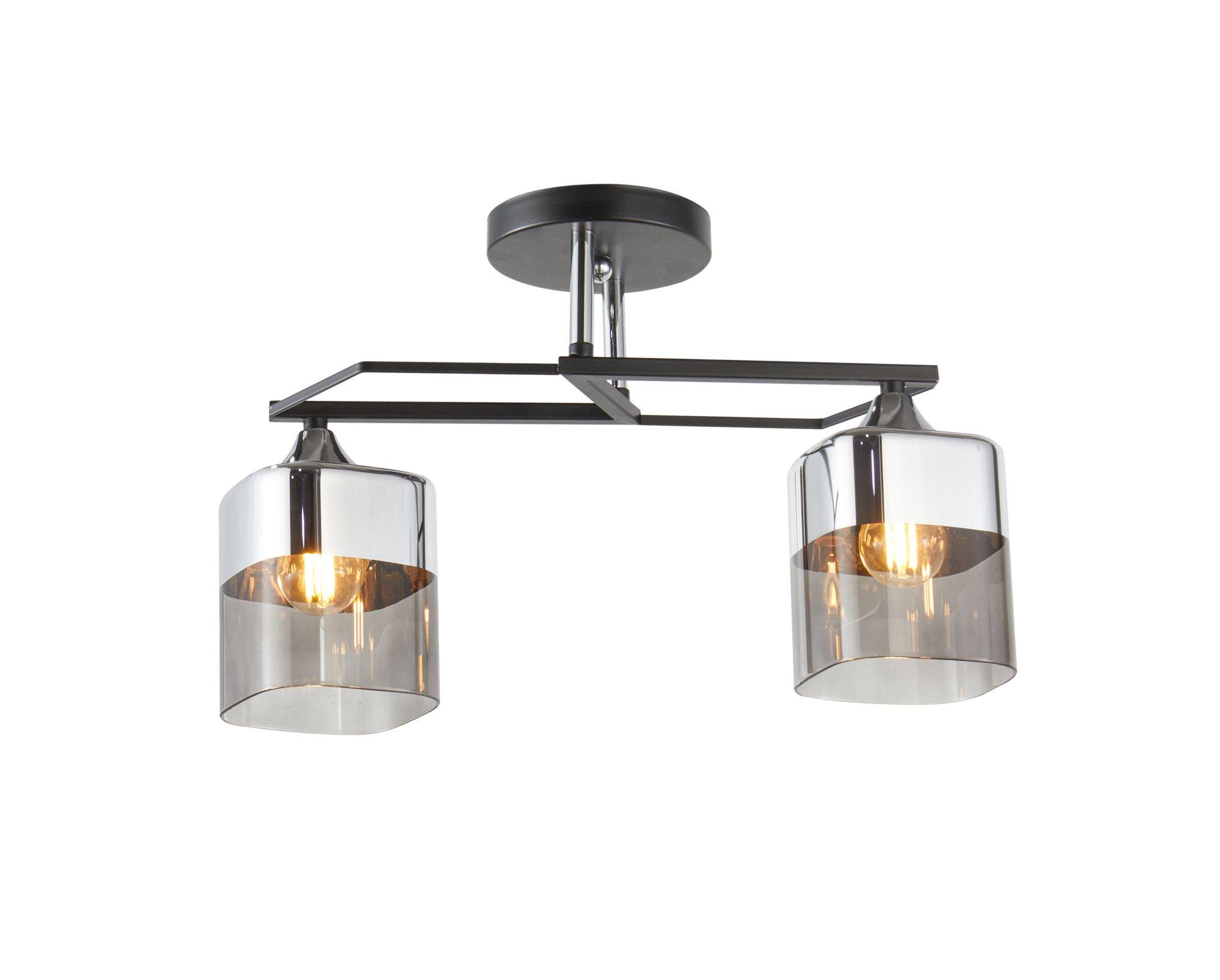 Люстра потолочная на 2 плафона 6392-2 Черный/Хром