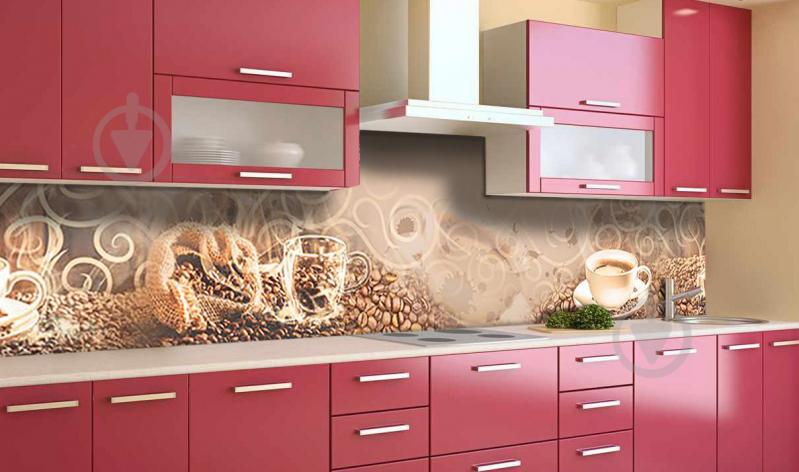 Наклейка виниловая кухонный фартук  Zatarga  "Кофейный Орнамент"  600х3000 мм