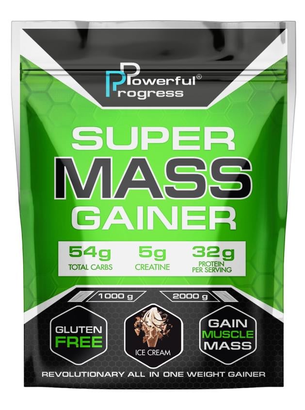 Гейнер високобілковий Powerful Progress Super Mass Gainer 1 кг Крем-брюле (08198-08)