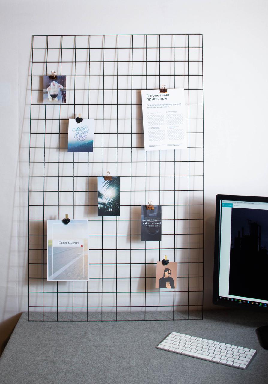 Органайзер доска настроения Мудборд Wuw сетка для заметок и фотографий 90х55 см с прищепками 12 шт. Черный (0105/2mb) - фото 2 Органайзер доска настроения Мудборд Wuw сетка для заметок и фотографий 90х55 см с прищепками 12 шт. Черный (0105/2mb) - фото 2