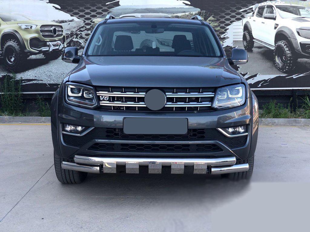Передняя защита F3-08.7 CAN для Volkswagen Amarok 2010-2022 гг. нержавеющая сталь Хром