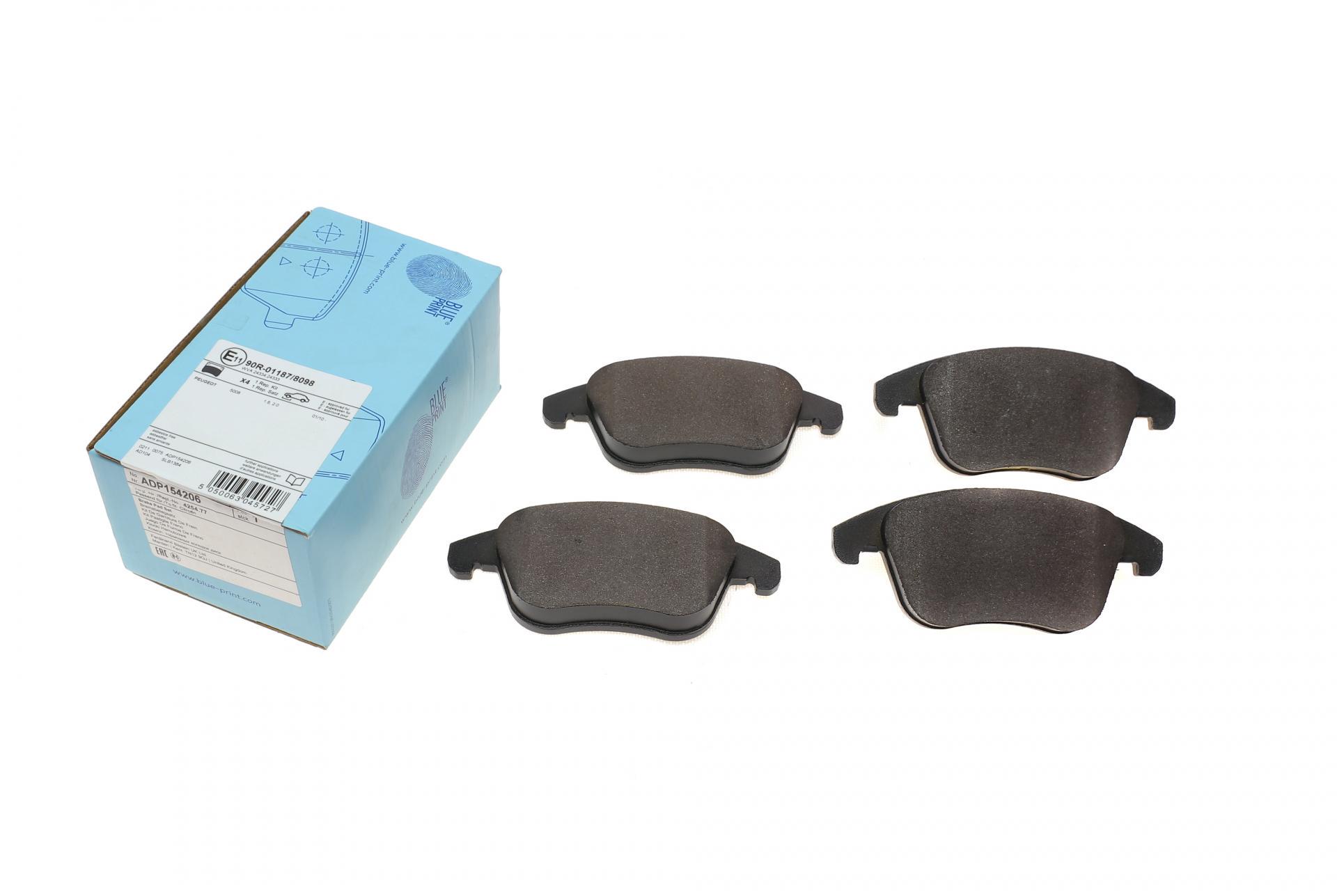 Тормозные колодки передние BLUE PRINT для Citroen C4 06-/Peugeot 3008/5008 09- (ADP154206)