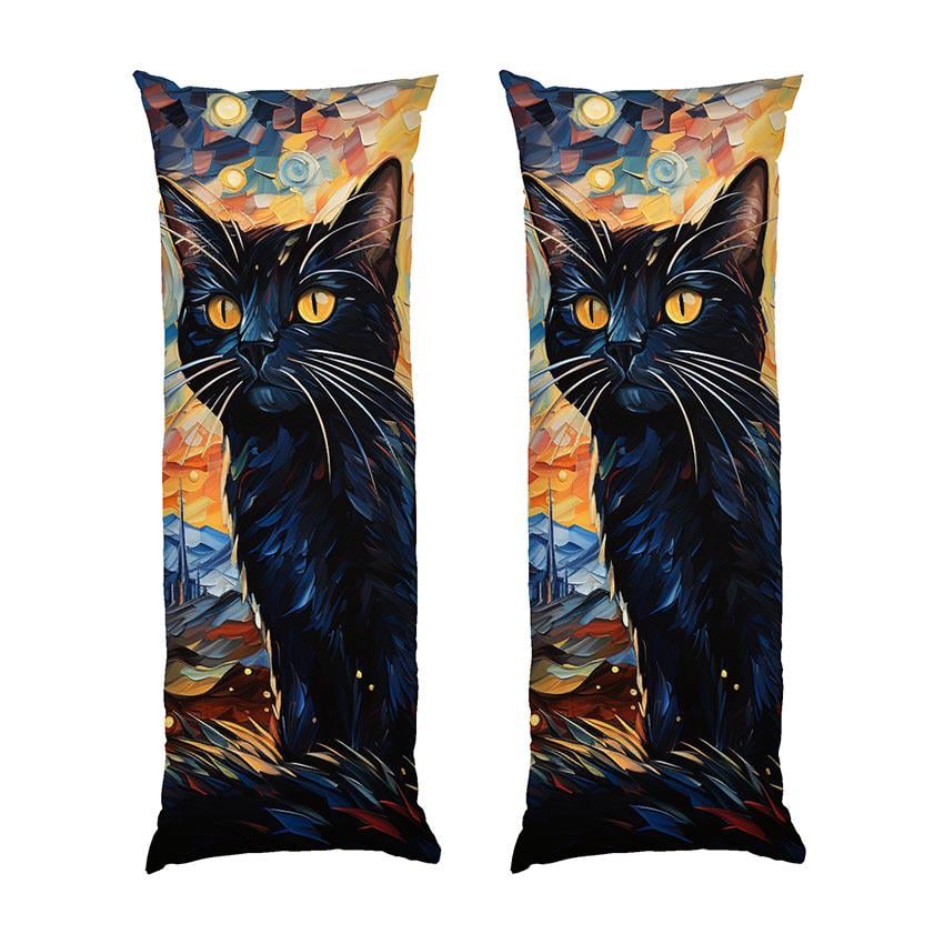 Подушка дакимакура Abstract black cat габардин 70х30 см (113107)