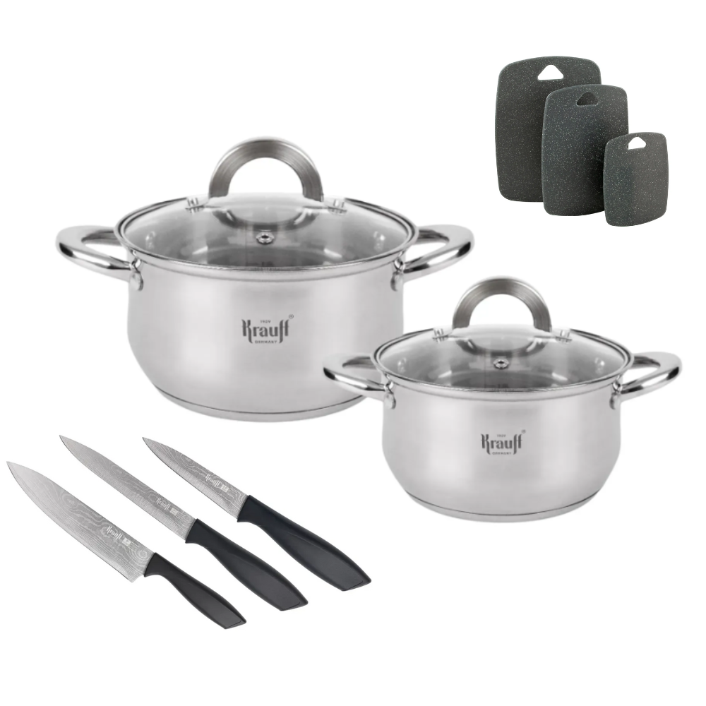 Набір каструль Krauff Steil з набором кухонних дошок 3 шт. (55-333-375)