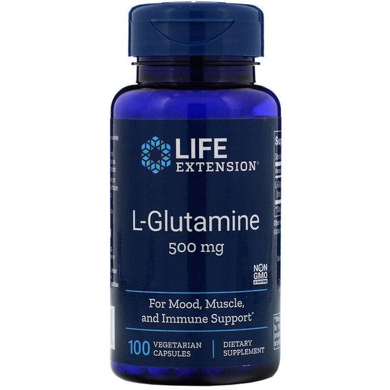 Глютамін Life Extension L-Glutamine 500 мг 100 Veg Caps (LEX-34510)