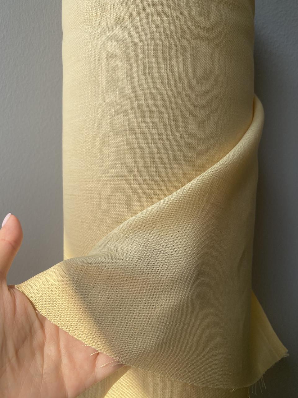Тканина костюмна LINEN PLUS 100% льон 143 см 764 Ніжно-жовтий - фото 3 Тканина костюмна LINEN PLUS 100% льон 143 см 764 Ніжно-жовтий - фото 3