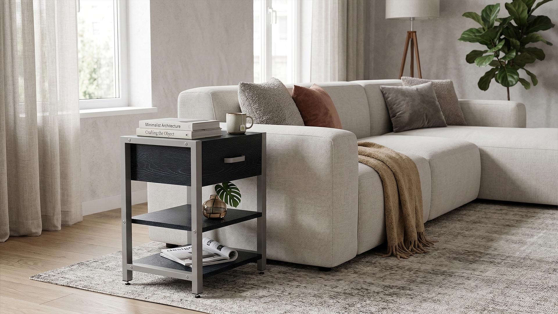 Тумба универсальная Ferrum-decor Вивьен ДСП 16 мм 1/2 50x41x40 Серый/Каштан Арвадонна (FRD-107786)