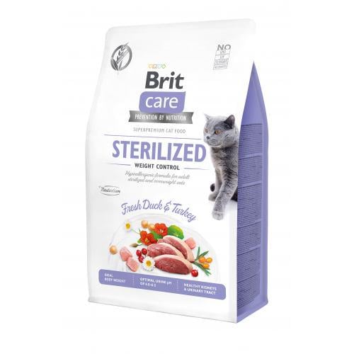 Корм для стерилизированных кошек сухой Brit Care Cat GF Sterilized Weight Control 400 г (9317)