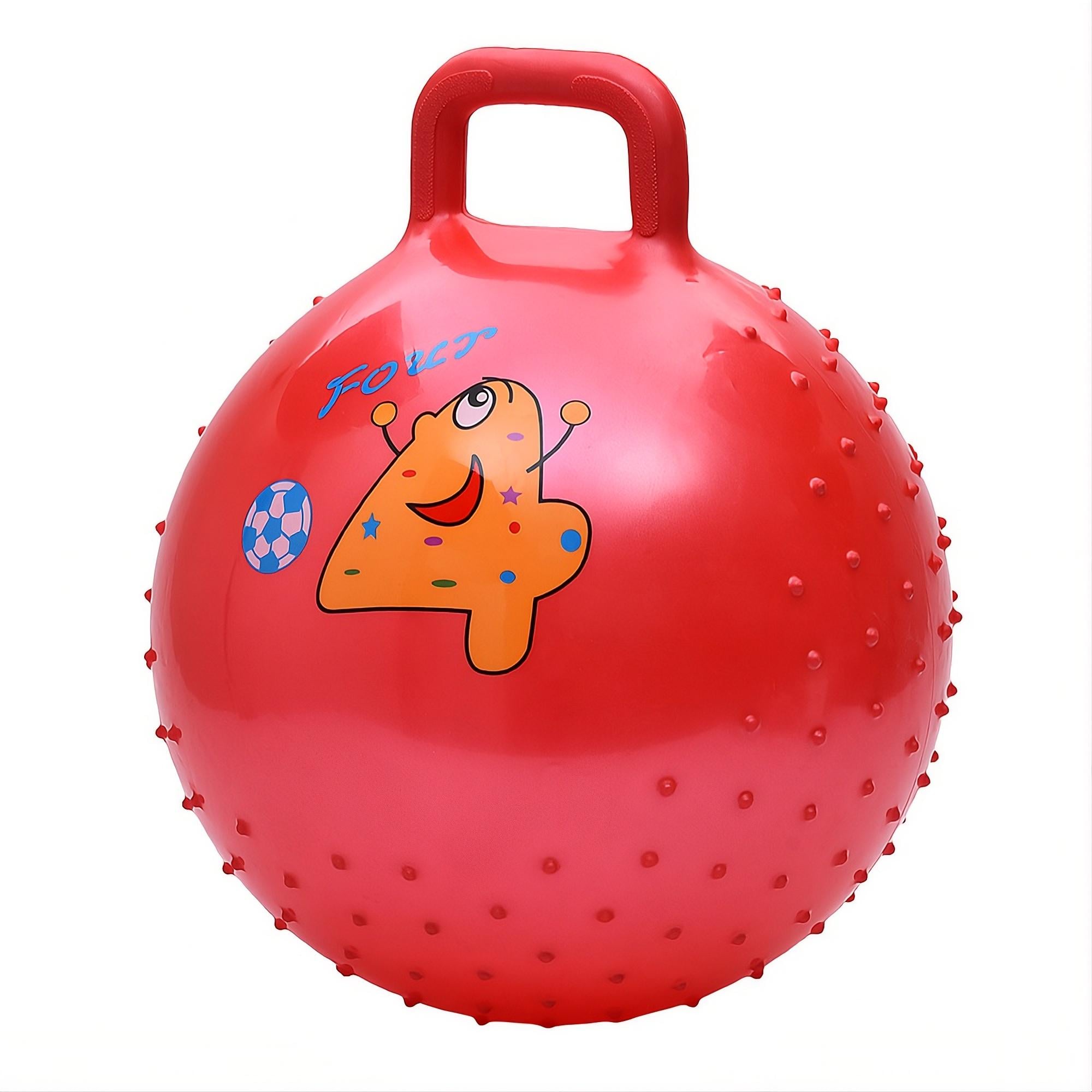 Фитнес мяч массажный MS 4857-4 с ручкой 45 см 350 г Красный (33754146)