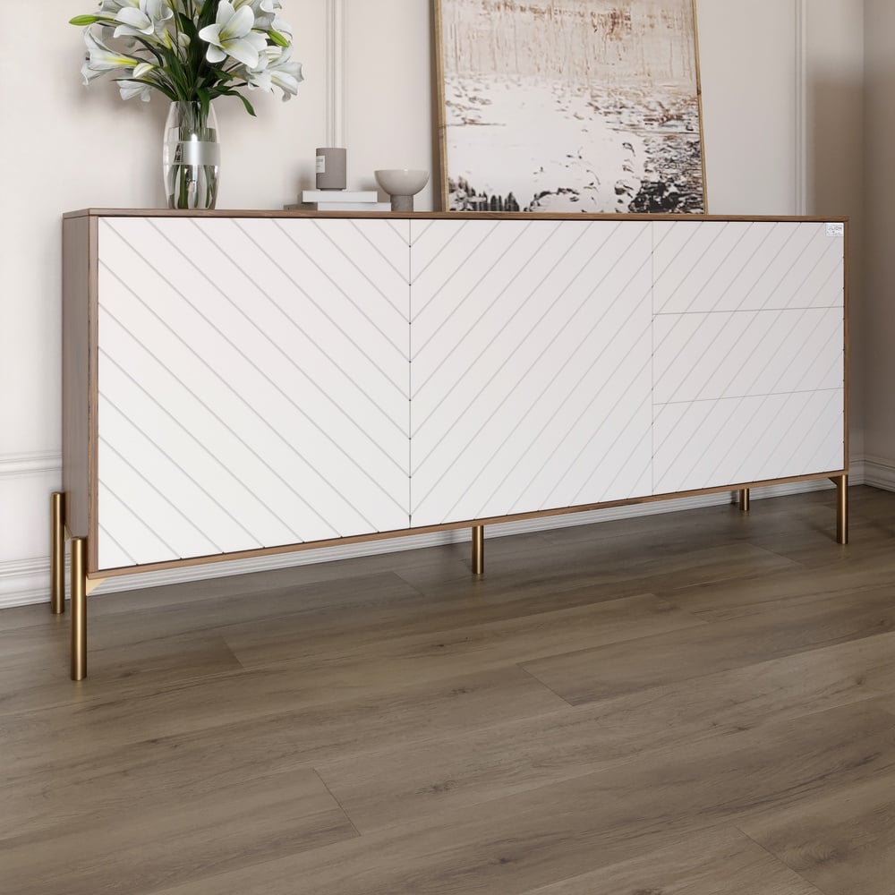 Комод Lion Амарант 158,5x39x77 см Дуб Ливорно/Белый (LION-041961)