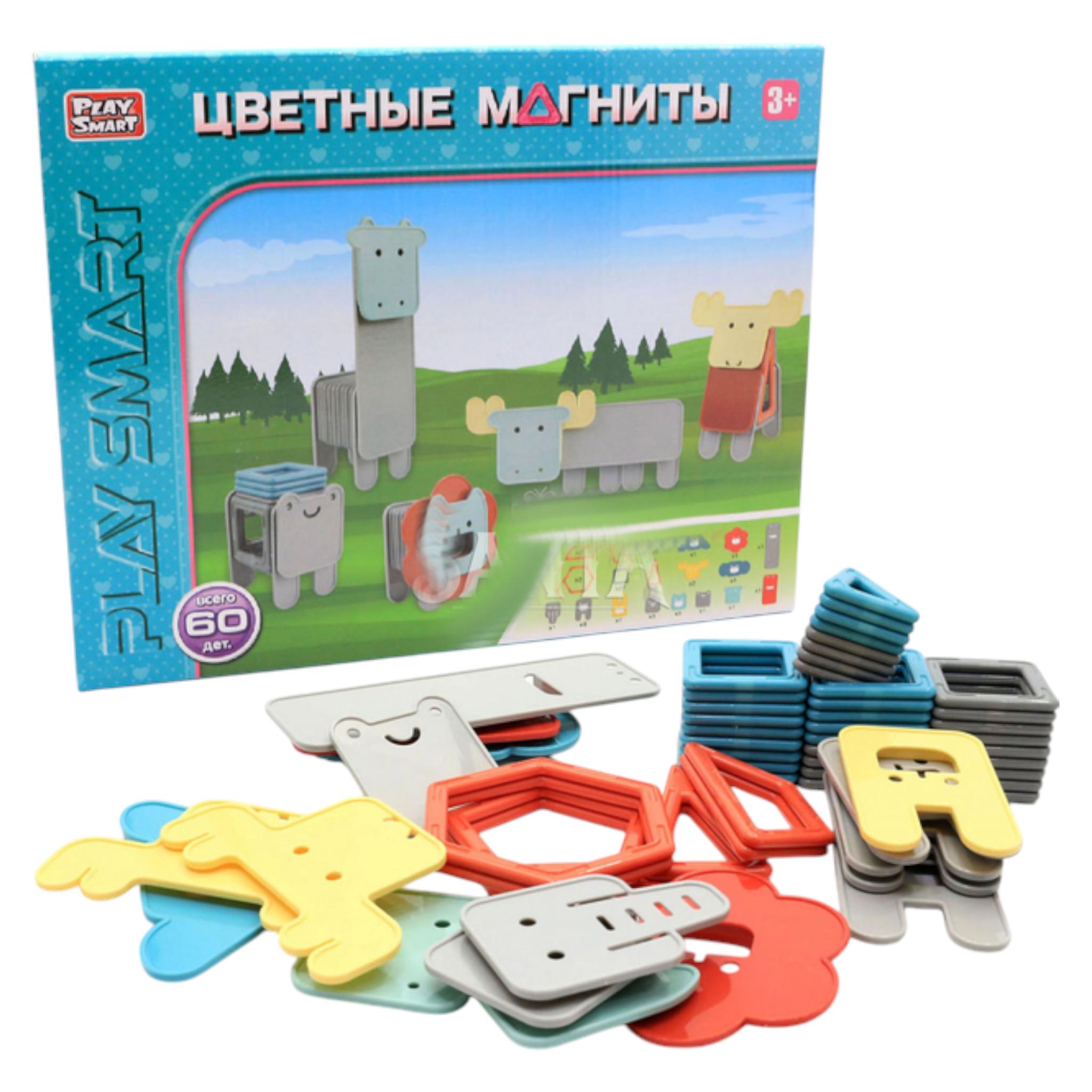 Конструктор магнітний Play Smart Тварини 60 деталей (T_2469) - фото 3