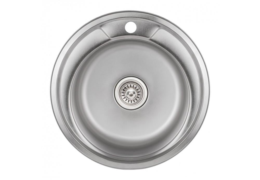 Кухонна мийка Lidz 490-A 0,8 мм Satin (LIDZ490ASAT)