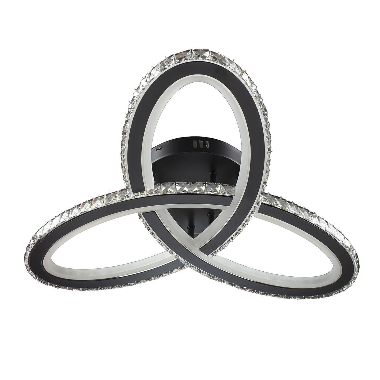 Люстра светодиодная Svet 120W с хрусталем 3000-6000К Черный/Хром (SY-7218/3 BK+CR)