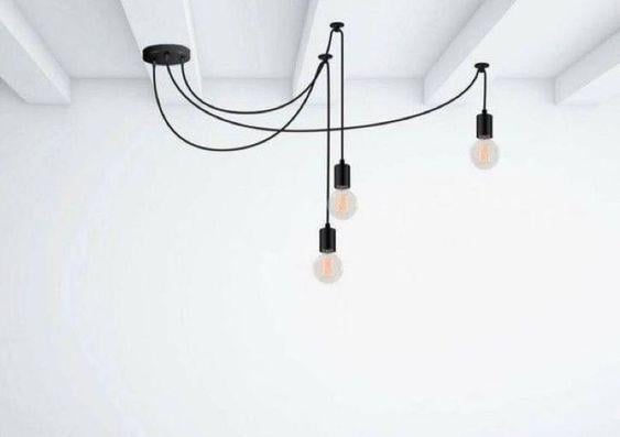 Люстра паук в стиле лофт на 3 лампы Эдисона розетка 100 мм Черный Люстра паук в стиле лофт на 3 лампы Эдисона розетка 100 мм Черный