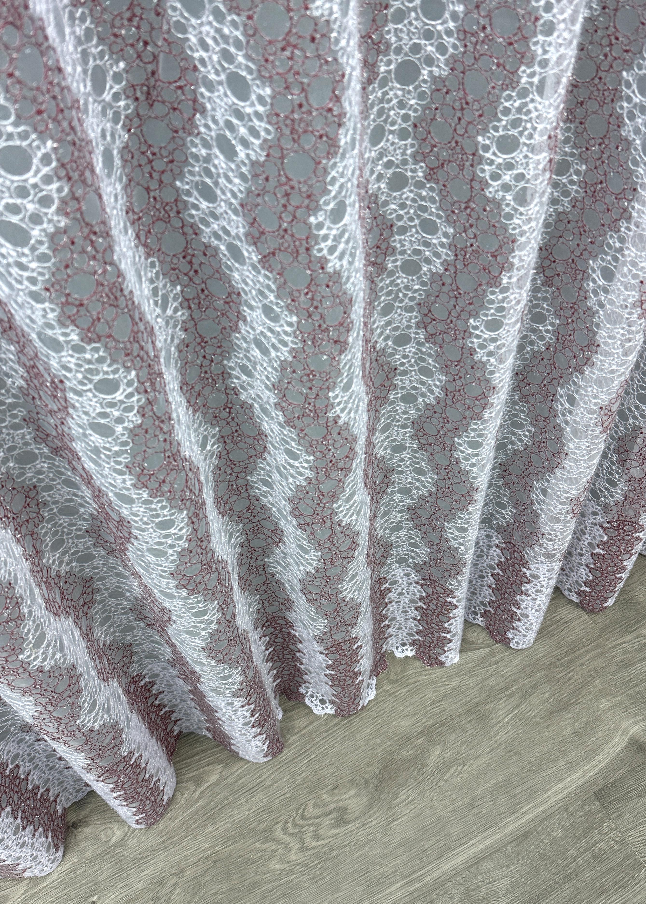 Тюль VR-Textil 1687т Органза с вышивкой и люрексом 300х270 см Бордовый/Белый (42-0724) - фото 9 Тюль VR-Textil 1687т Органза с вышивкой и люрексом 300х270 см Бордовый/Белый (42-0724) - фото 9