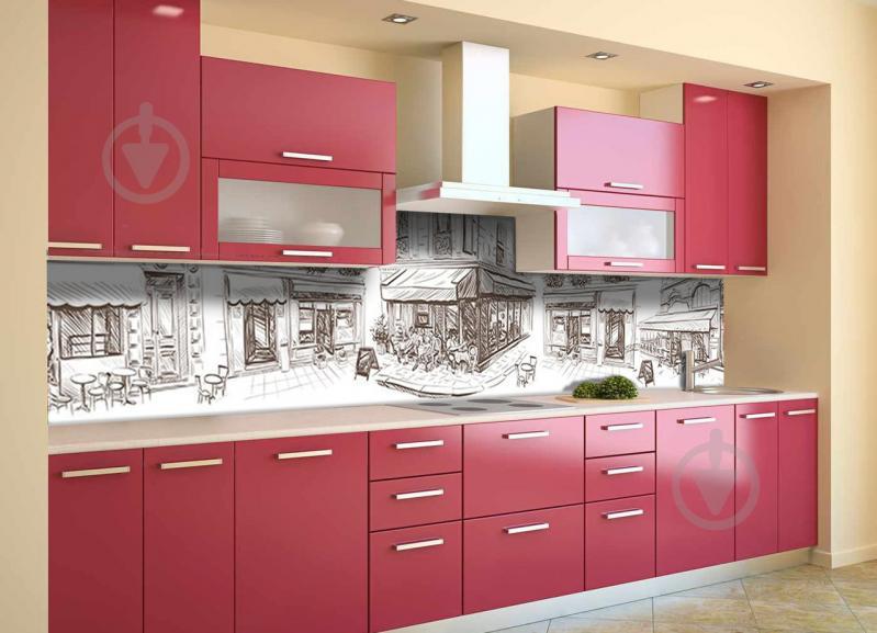 Скинали на кухню Zatarga «Нарисованные Улицы» 600х3000 мм виниловая 3Д наклейка кухонный фартук самоклеящаяся Z180488/2