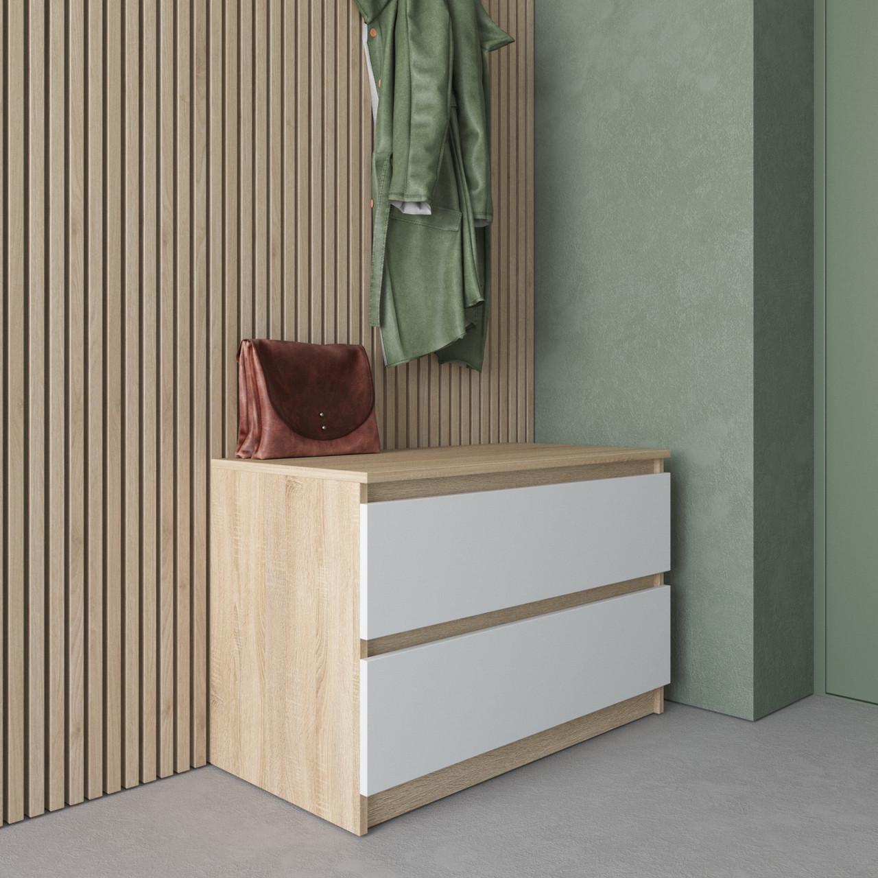 Комод з шухлядами Вайс R-19 80х40х53 см Дуб Сонома/Білий (30328747) Комод з шухлядами Вайс R-19 80х40х53 см Дуб Сонома/Білий (30328747)