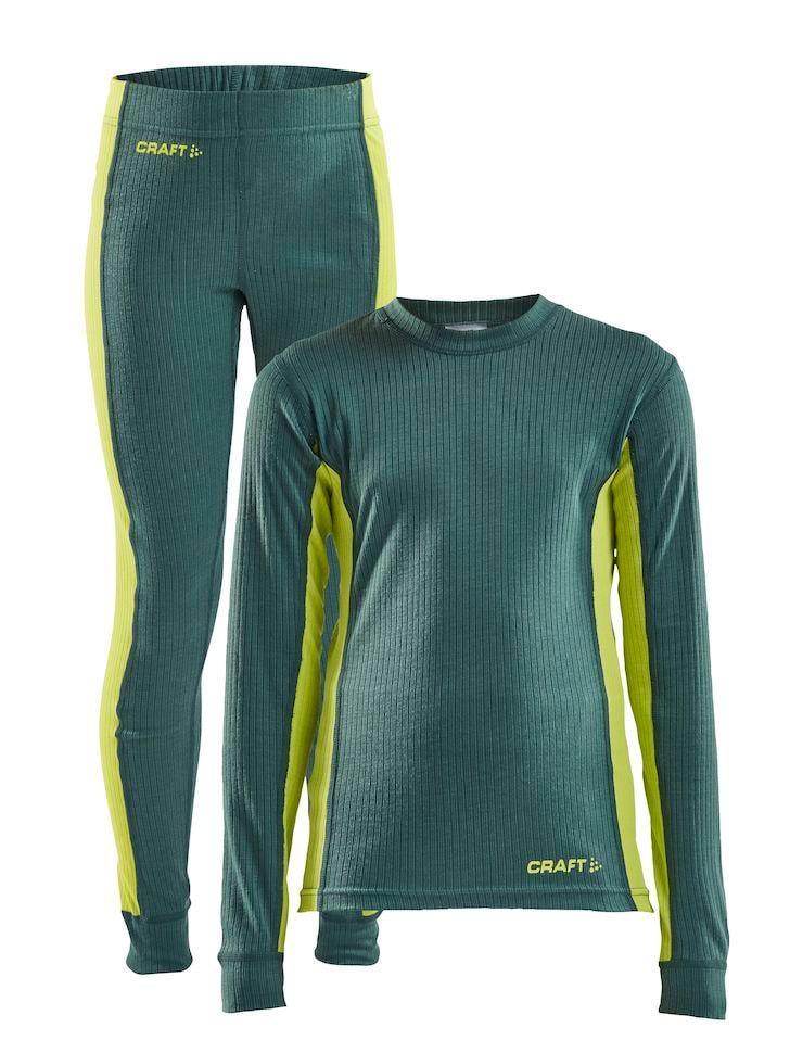 Детский комплект термобелья CRAFT Core Dry Baselayer Set 1909713-697645 122/128 Point/Scream