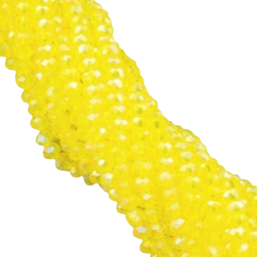 Бусины Swarovski АВ огранки рондель 6х4,8 мм 40 см 85 шт. Лимонный/Прозрачный (БС6083а67)