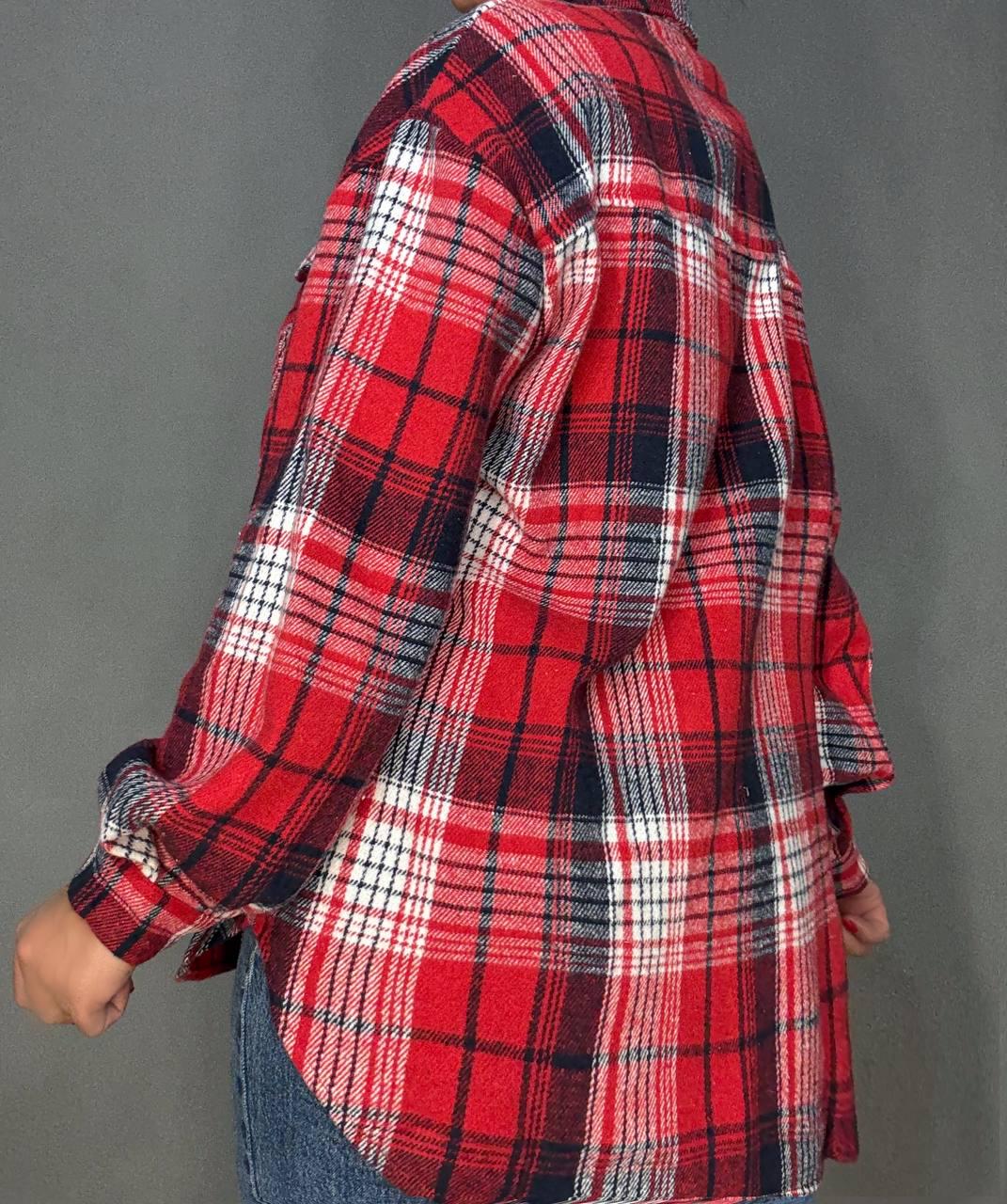 Рубашка женская YZY 223 клетчатая оверсайз теплая байка OS Красный (5398) - фото 7 Рубашка женская YZY 223 клетчатая оверсайз теплая байка OS Красный (5398) - фото 7