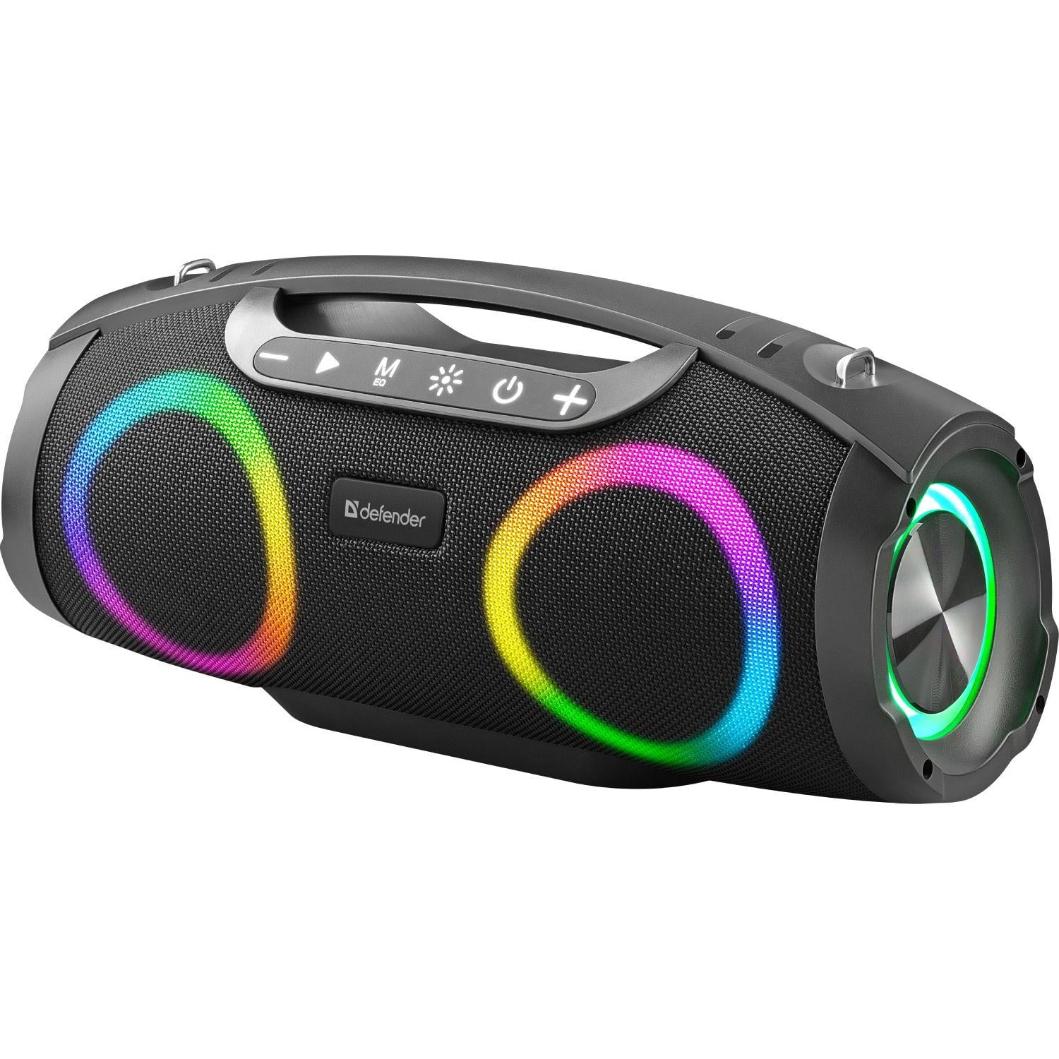 Портативная Bluetooth-колонка Defender Beatbox 30 30 Вт RGB с FM-радио TWS USB и MicroSD Черный (658585)