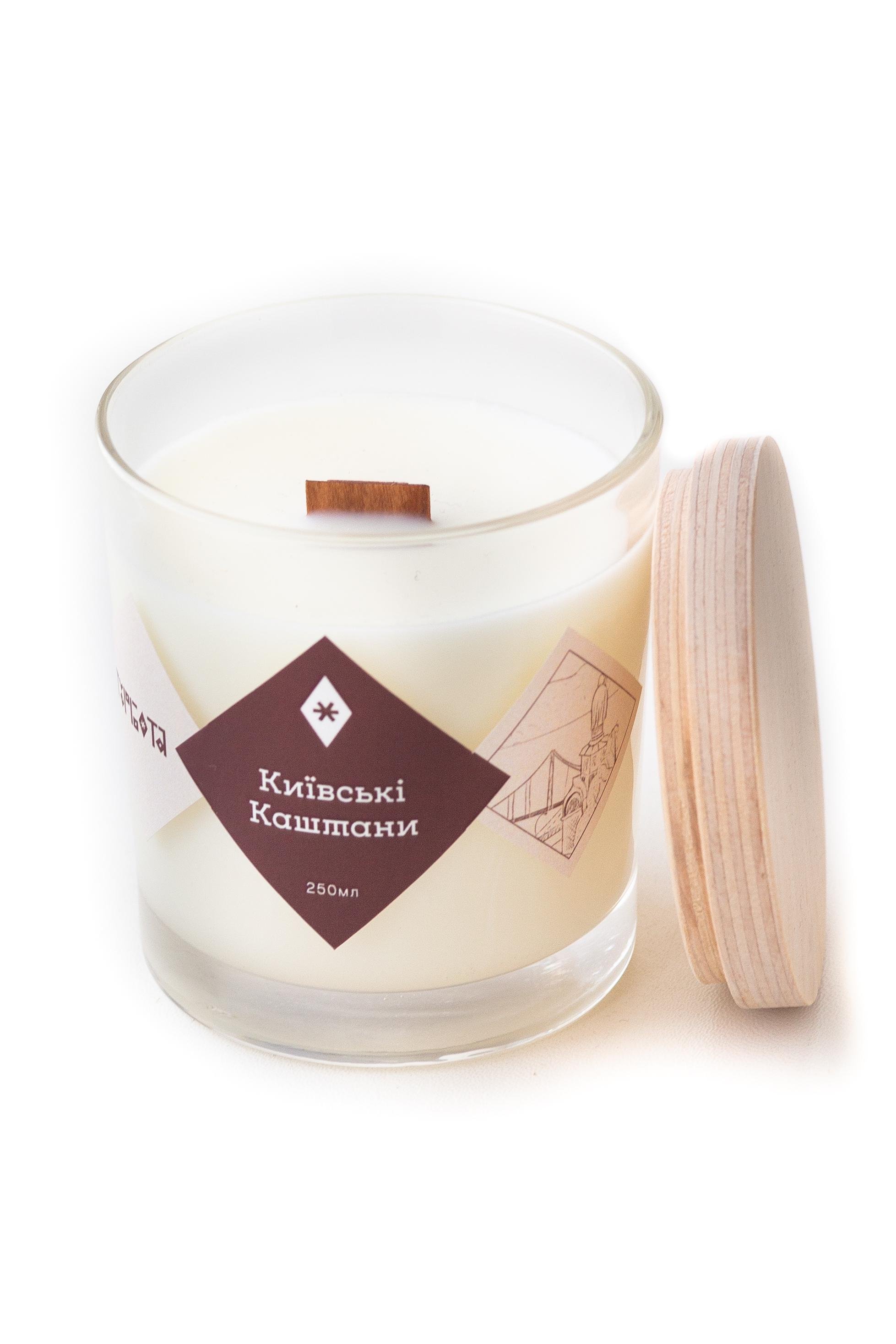 Свеча соевая Turbota candles "Київські Каштани" 145 г 9 см (200mlkyiv) - фото 2