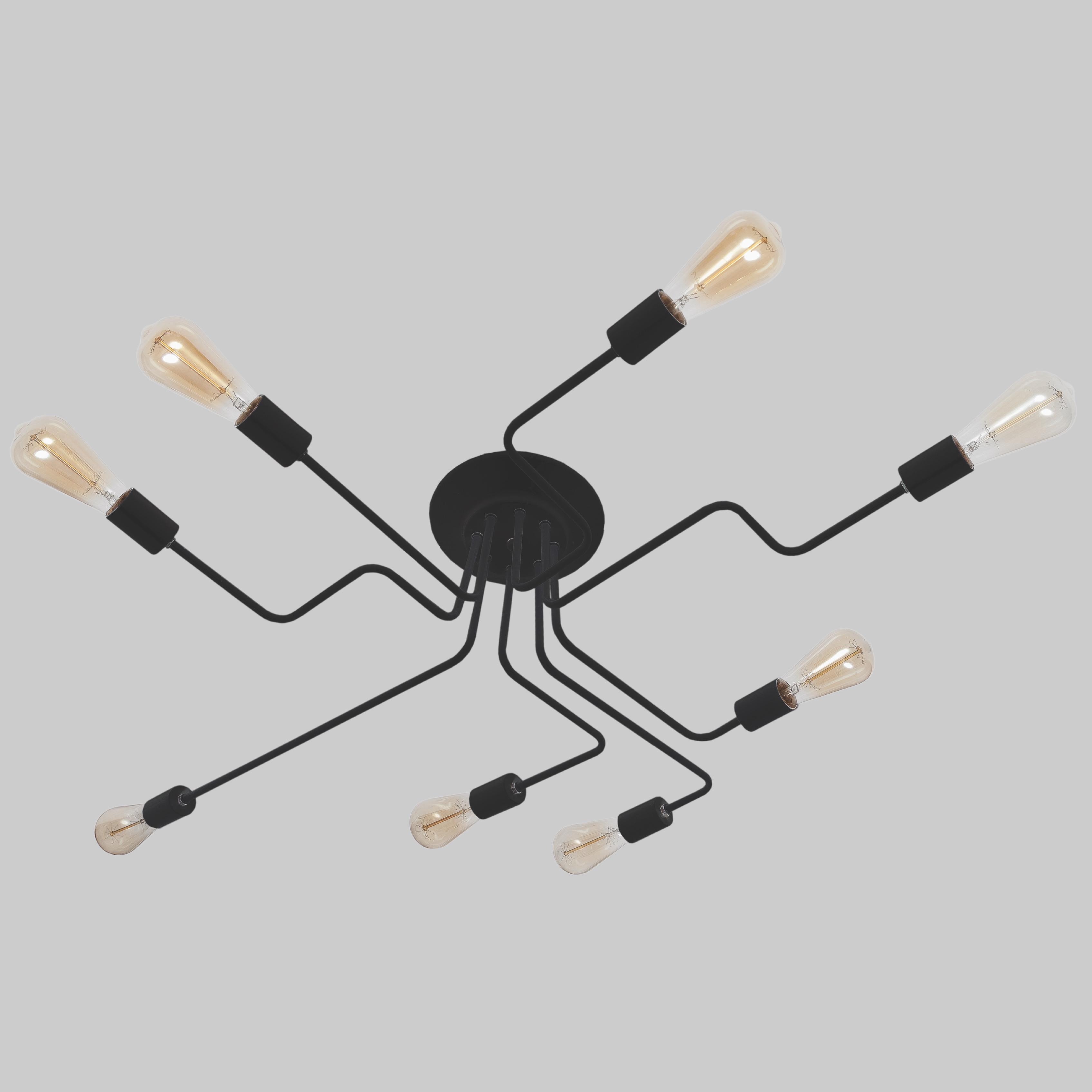 Люстра потолочная Лабиринт 8 ламп Черный (56-PR0230-8 ВК)