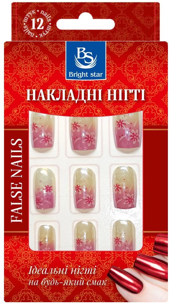 Накладные ногти Bright Star с рисунком в упаковке 12 шт. (KP-811-07)