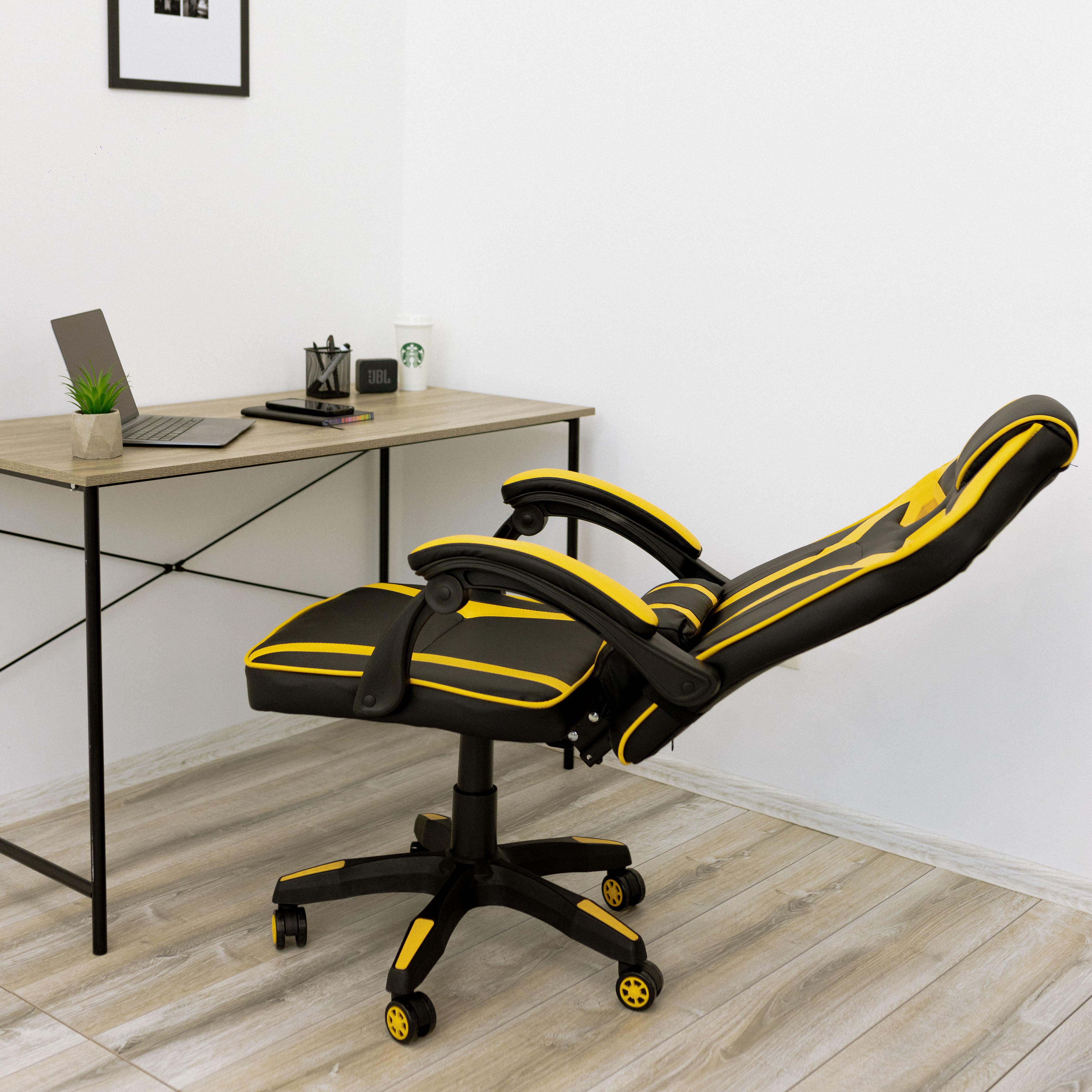 Крісло комп'ютерне геймерське 4Points NT з подушками для дома та офісу Жовтий (40015) - фото 5 Крісло комп'ютерне геймерське 4Points NT з подушками для дома та офісу Жовтий (40015) - фото 5