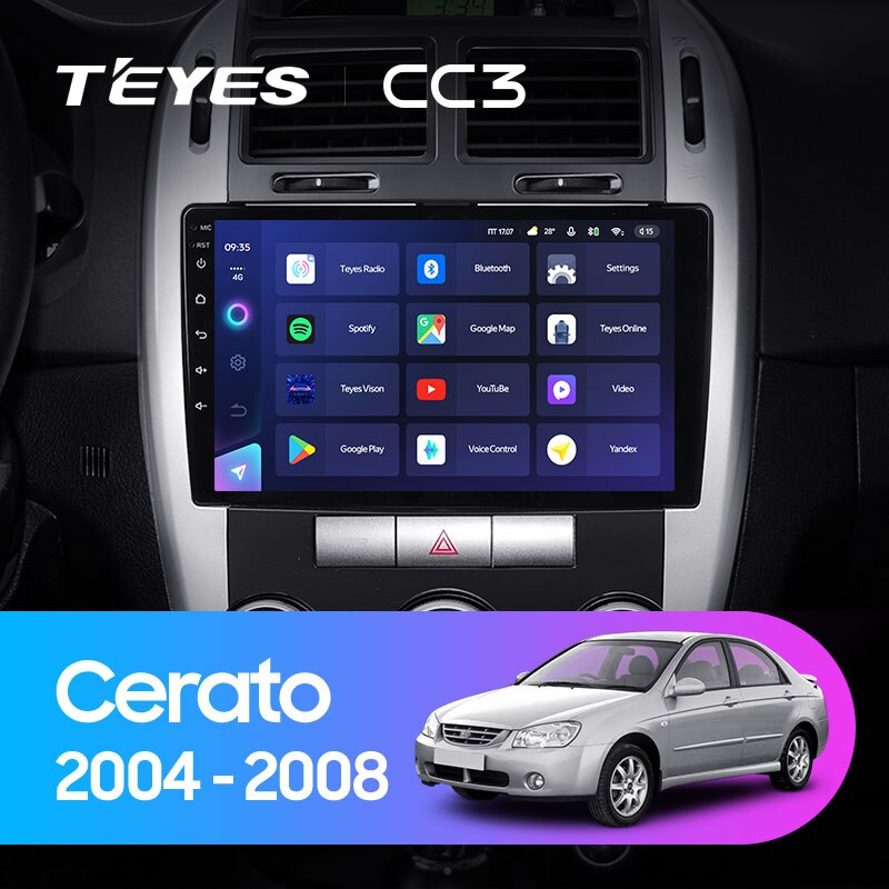 Автомагнітола штатна Teyes для Kia Cerato 1 2004-2008 Android CC3 4+64G Wi-Fi комплектація F1 (1464350048) - фото 3