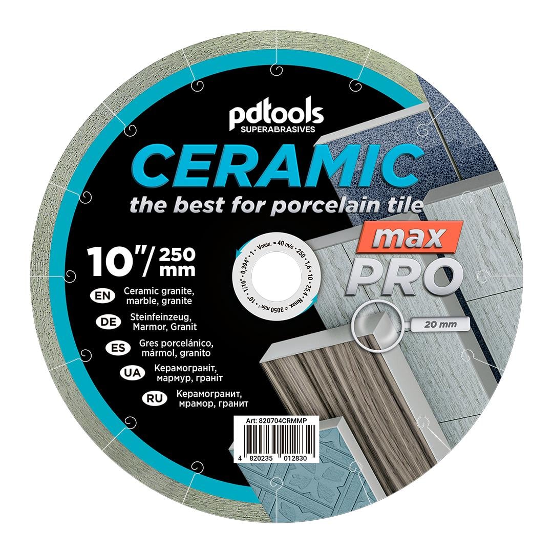 Круг алмазный отрезной PDTools 1A1R 250 CERAMIC MAX PRO для стационарного оборудования (37772320)