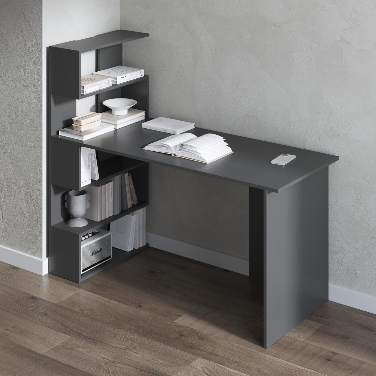 Стіл комп’ютерний Вайс M-24 1416х600х1226 мм Антрацит (30641864) - фото 1 Стіл комп’ютерний Вайс M-24 1416х600х1226 мм Антрацит (30641864) - фото 1