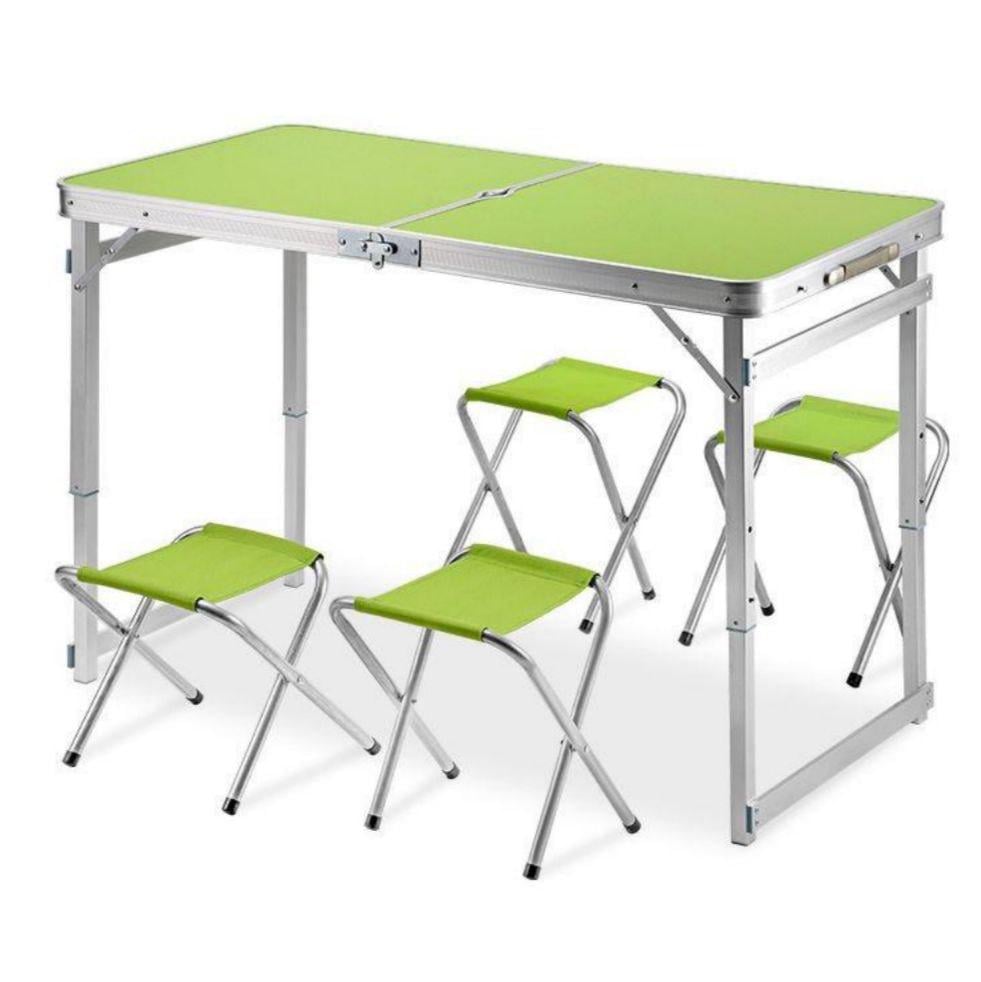 Стіл складаний та стільці 120х60х70 см 4 шт. Зелений (SP32Z)