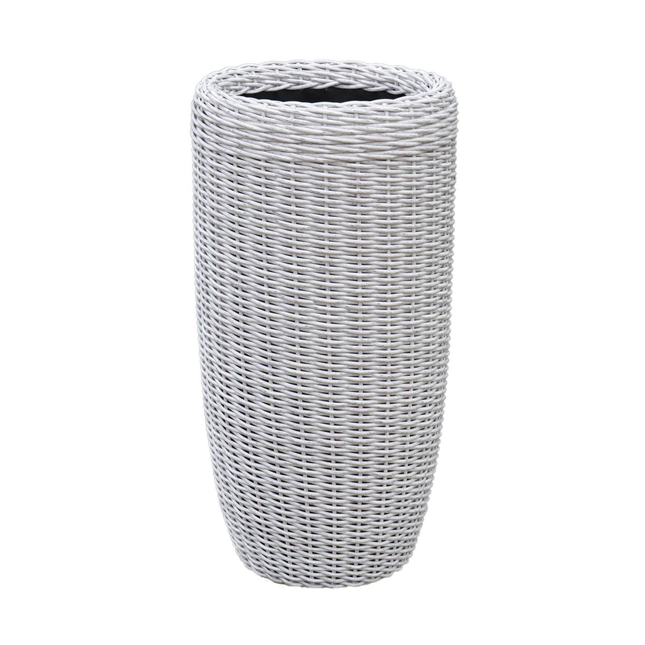 Кашпо високе для квітів та рослин з штучного ротангу/ручної роботи 20 л Біла береза (24762851) - фото 1 Кашпо високе для квітів та рослин з штучного ротангу/ручної роботи 20 л Біла береза (24762851) - фото 1