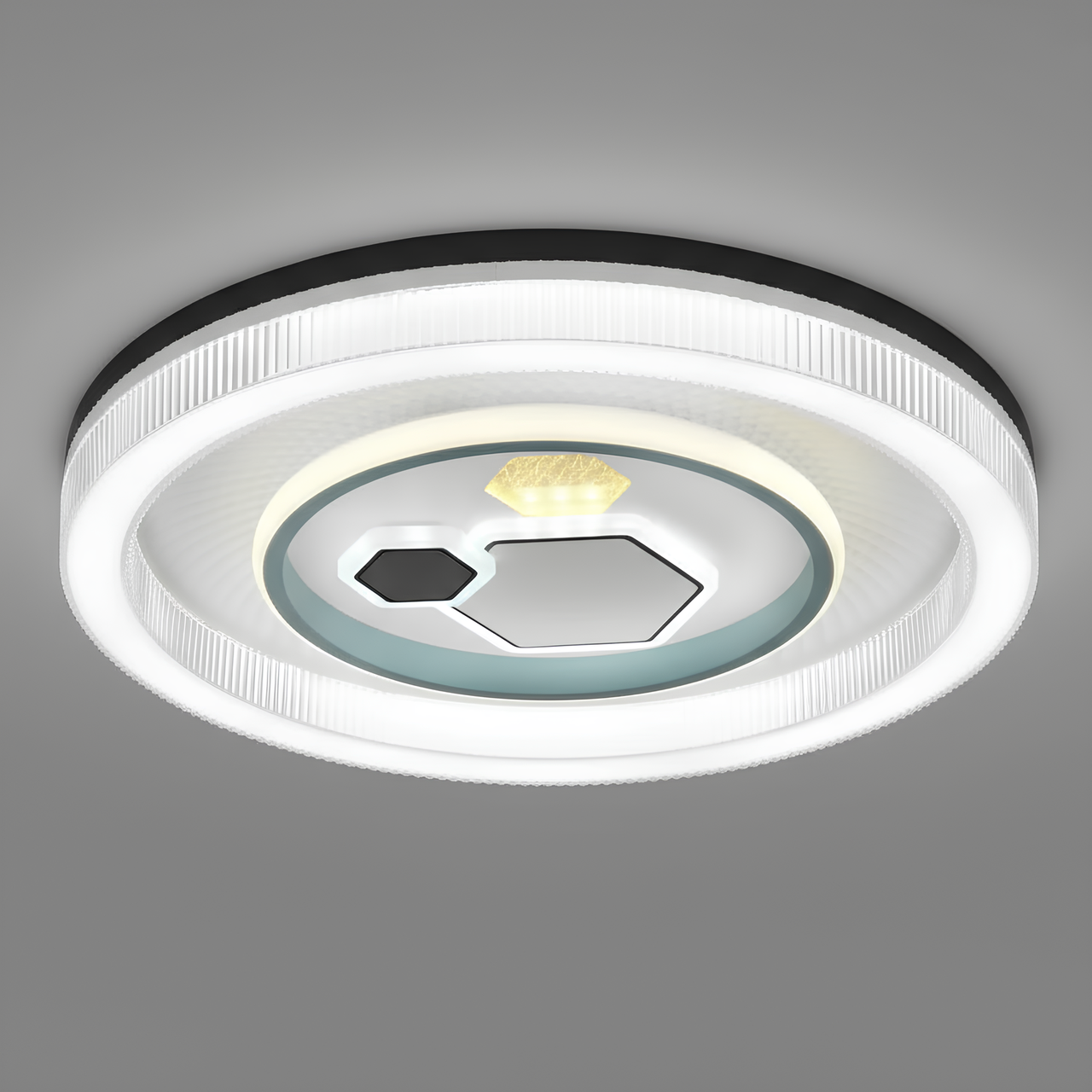 Люстра світлодіодна Valeso 105W з корпусом круглої форми 2700-6500K Білий/Чорний (2H-004)