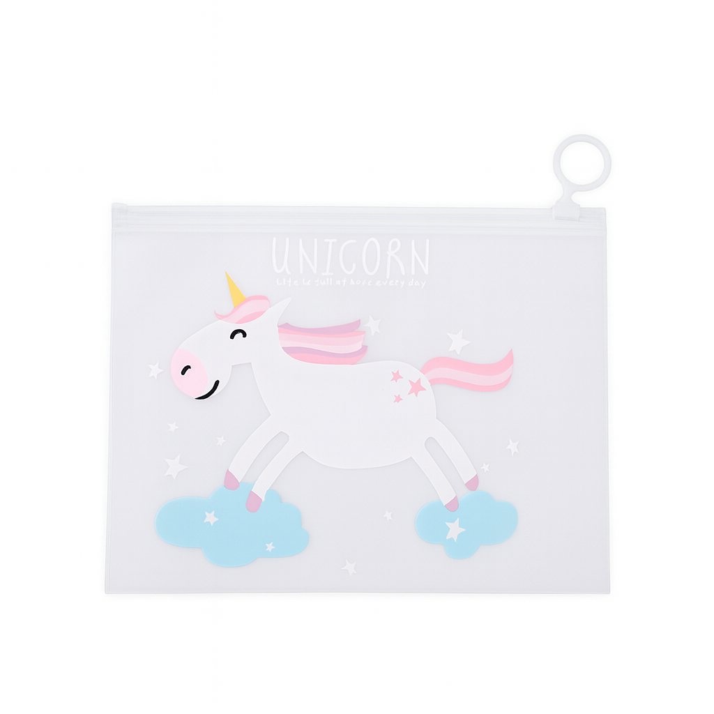 Папка-пенал з бігунком Unicorn А5 Різнокольоровий/Прозорий