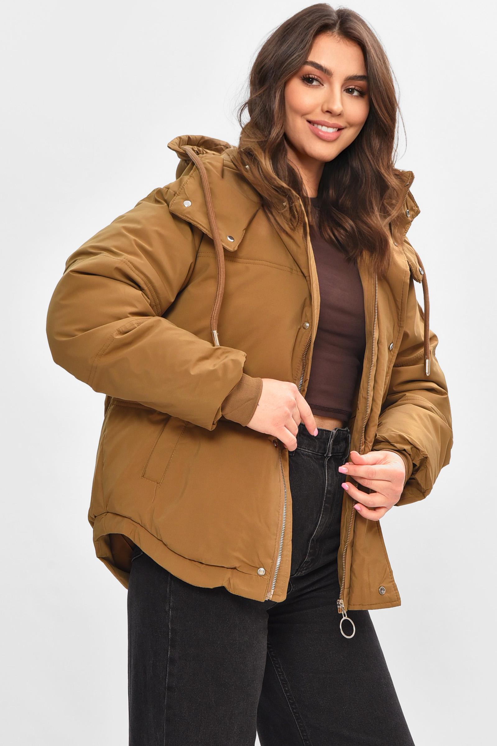 Куртка жіноча демісезонна L Коричневий (207168) - фото 2