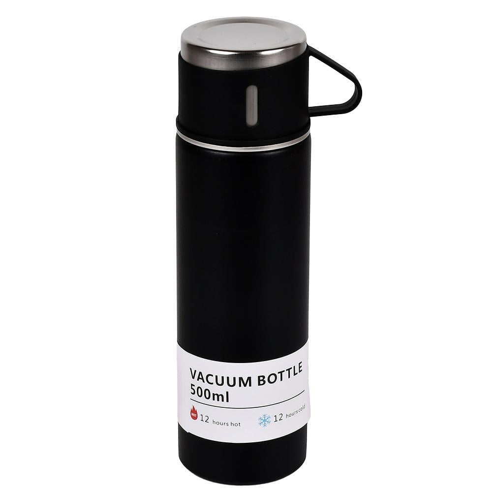 Термос з нержавіючої сталі з чашкою-кришкою до 12 год 500 мл Black (32810872)