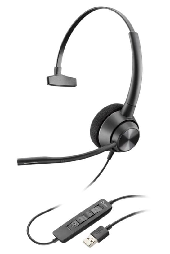 Компьютерная гарнитура Poly On-ear EncorePro 310 с микрофоном USB Type-A Черный (767G1AA)