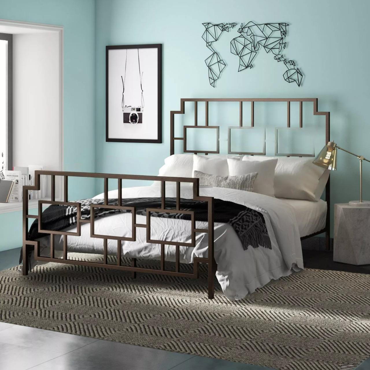 Кровать EcoLoft IN-2852 в стиле лофт 1600x2000x1350 мм (29070901)