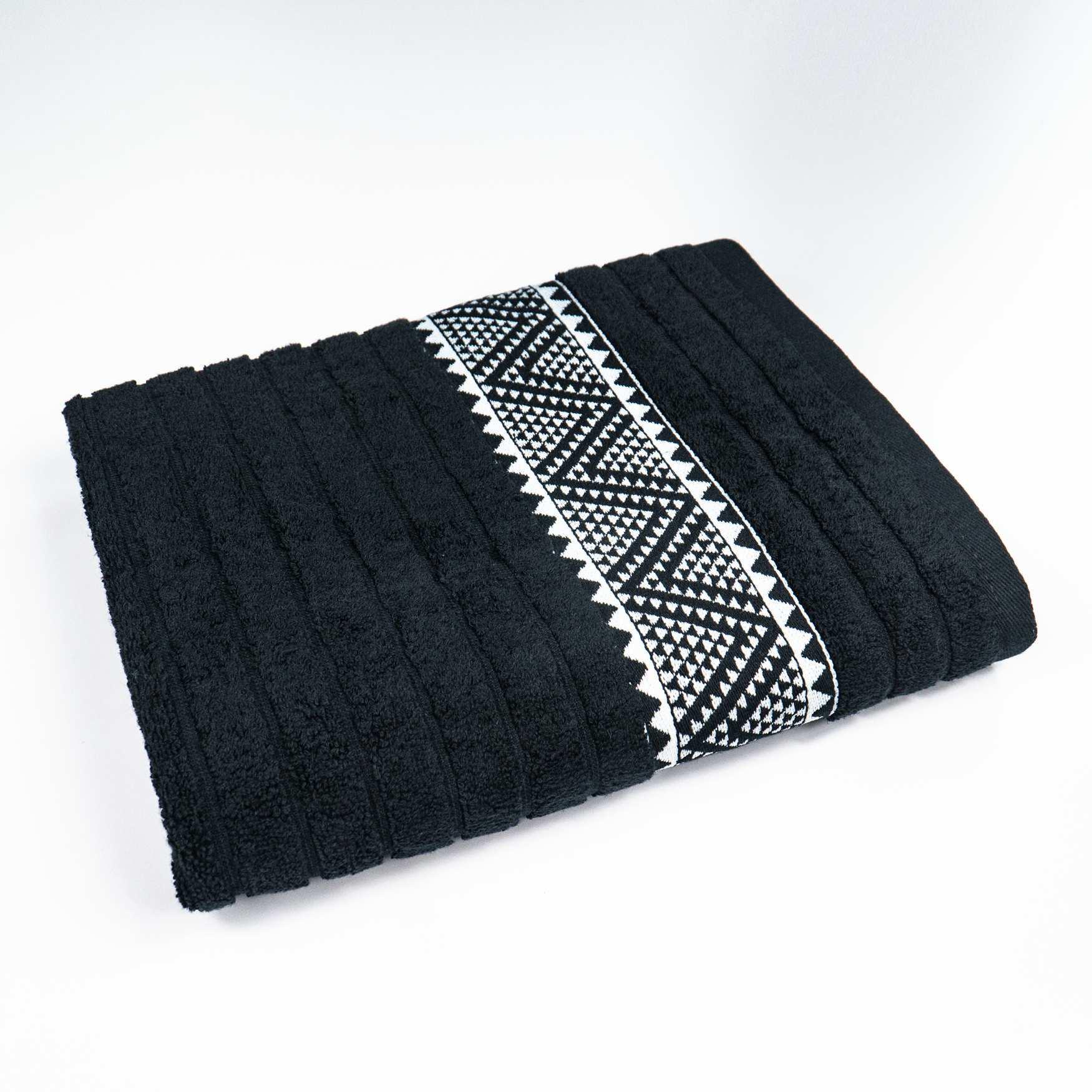 Полотенце махровое для лица и рук GM Textile Зипп 50х90 см Черный (500-90-zipp-black)