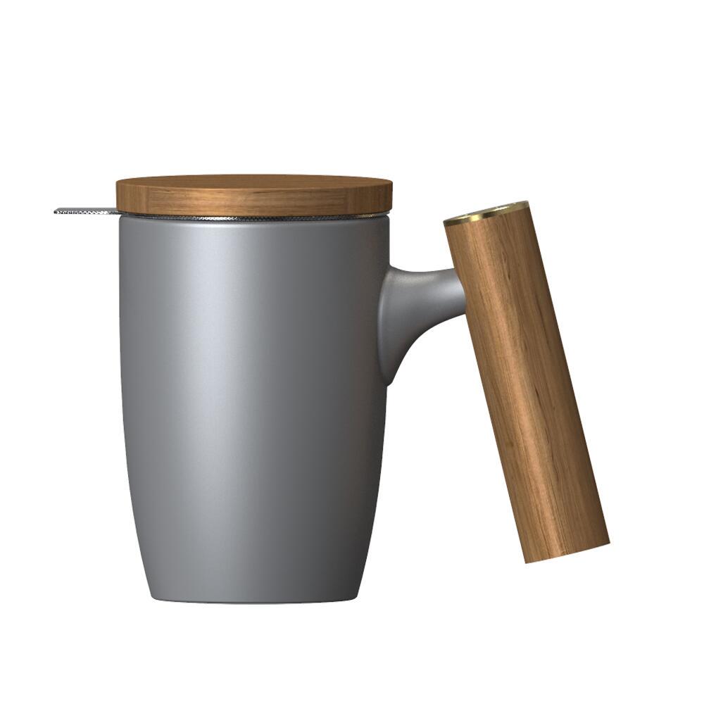 Чашка-заварник Wooden Brew Mug TM450-05A 450 мл Серый