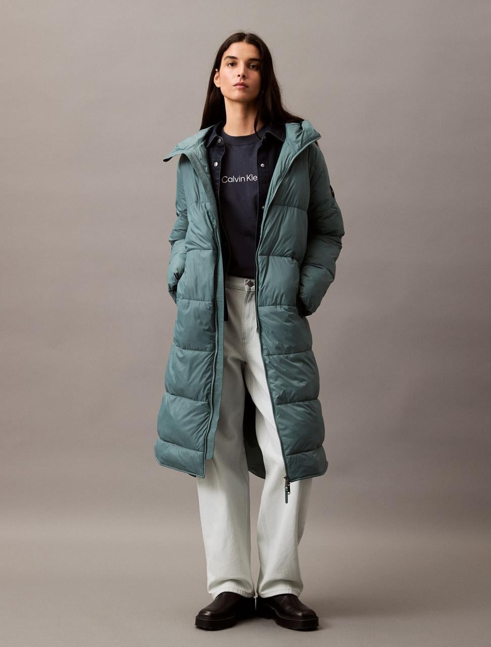 Куртка зимняя длинная жіноча Calvin Klein XL Зелений (2454152290)