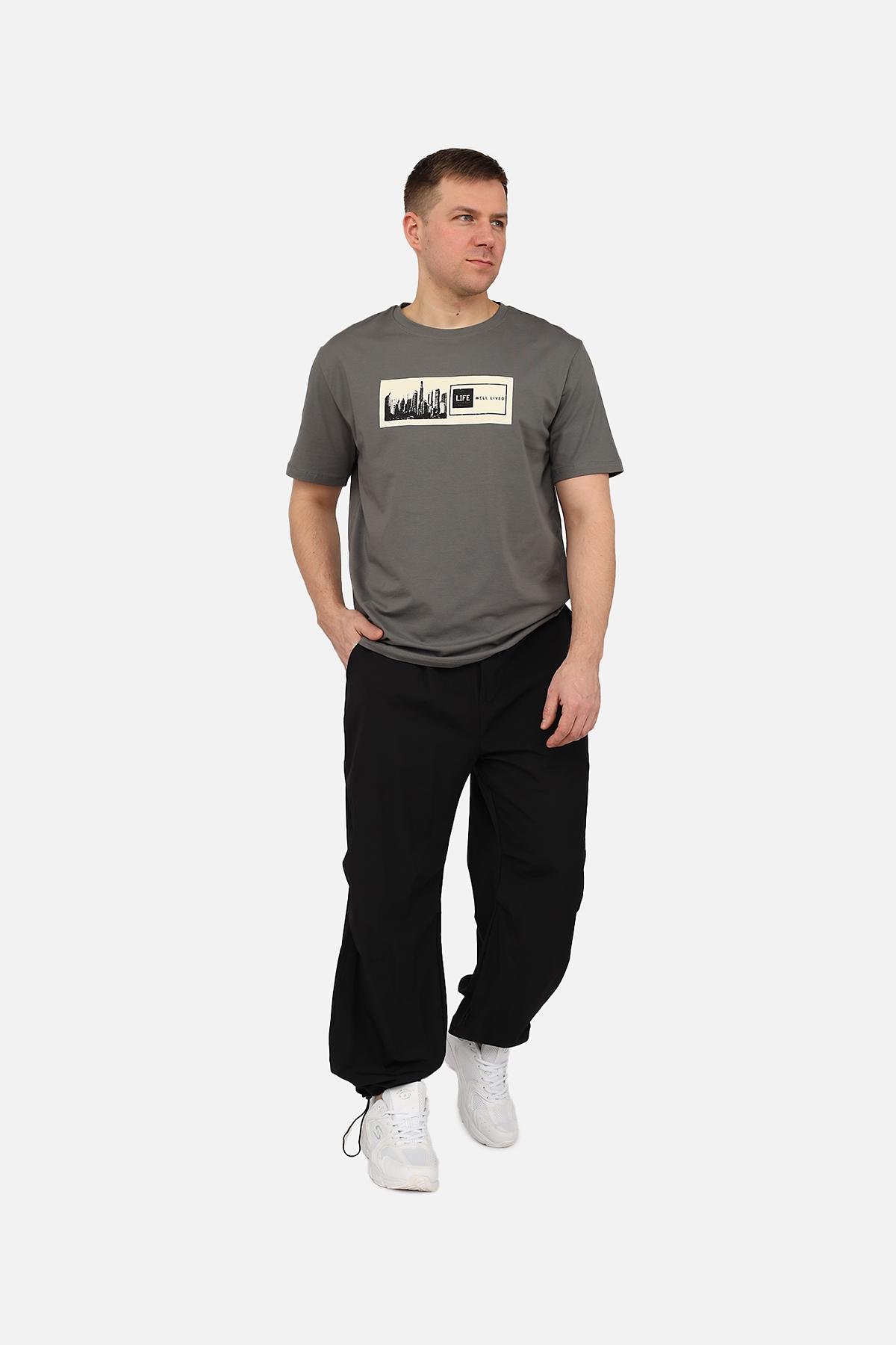 Футболка мужская ЦБ-00270035 с коротким рукавом р. 46 Хаки (SKT001045137)